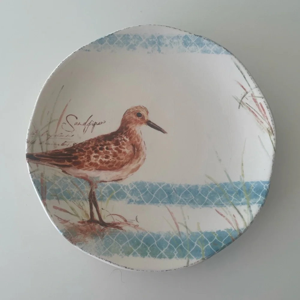 Vintage Pier 1 Imports Earthenware Sandpiper Plate